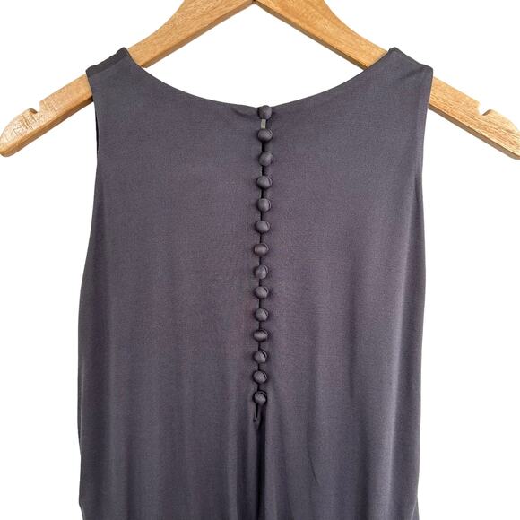 NEW Susana Monaco Silk Metal Gray Mini Dress Button Back Detail Size 6 - Picture 8 of 11